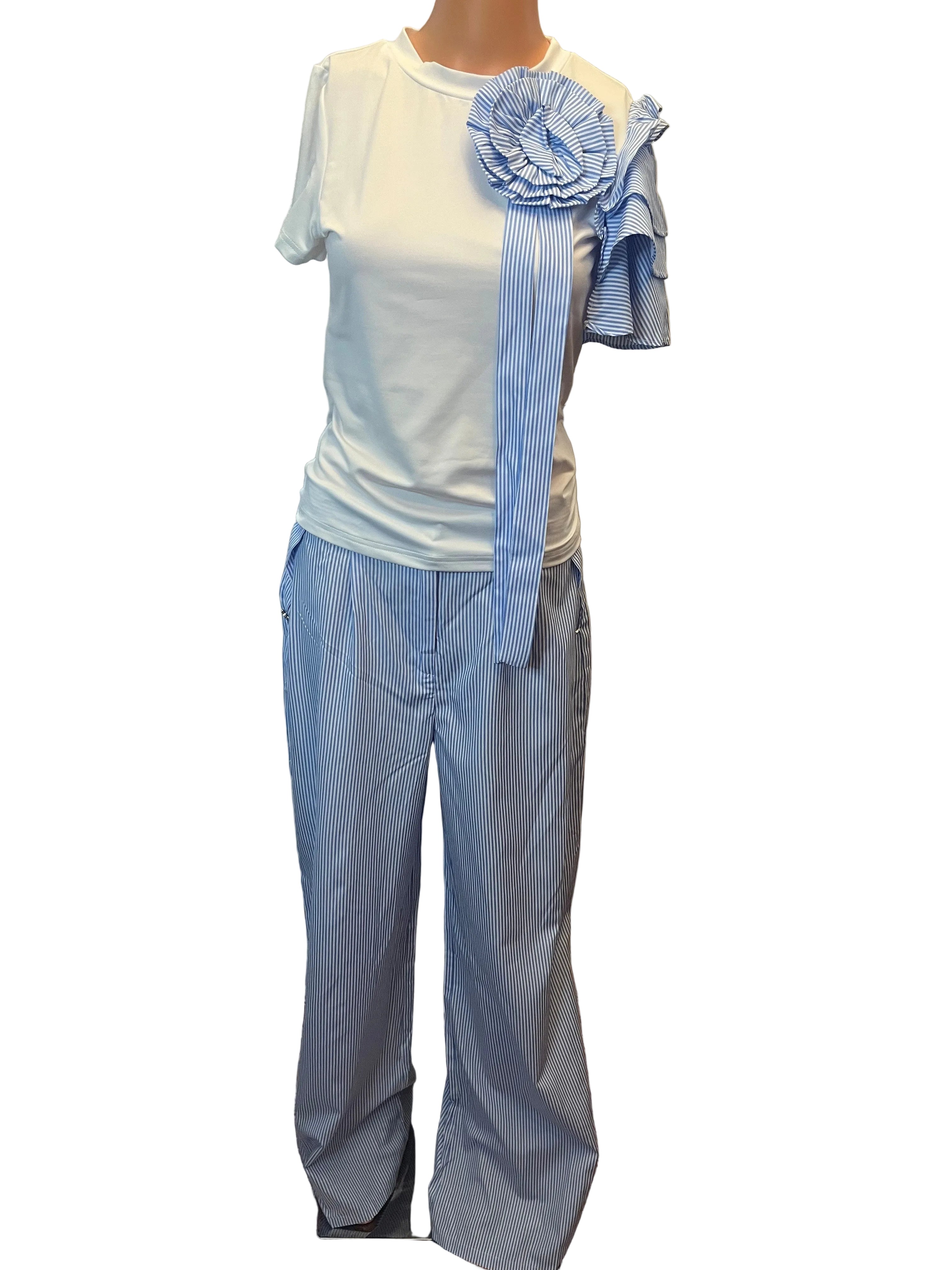 Blue white two piece